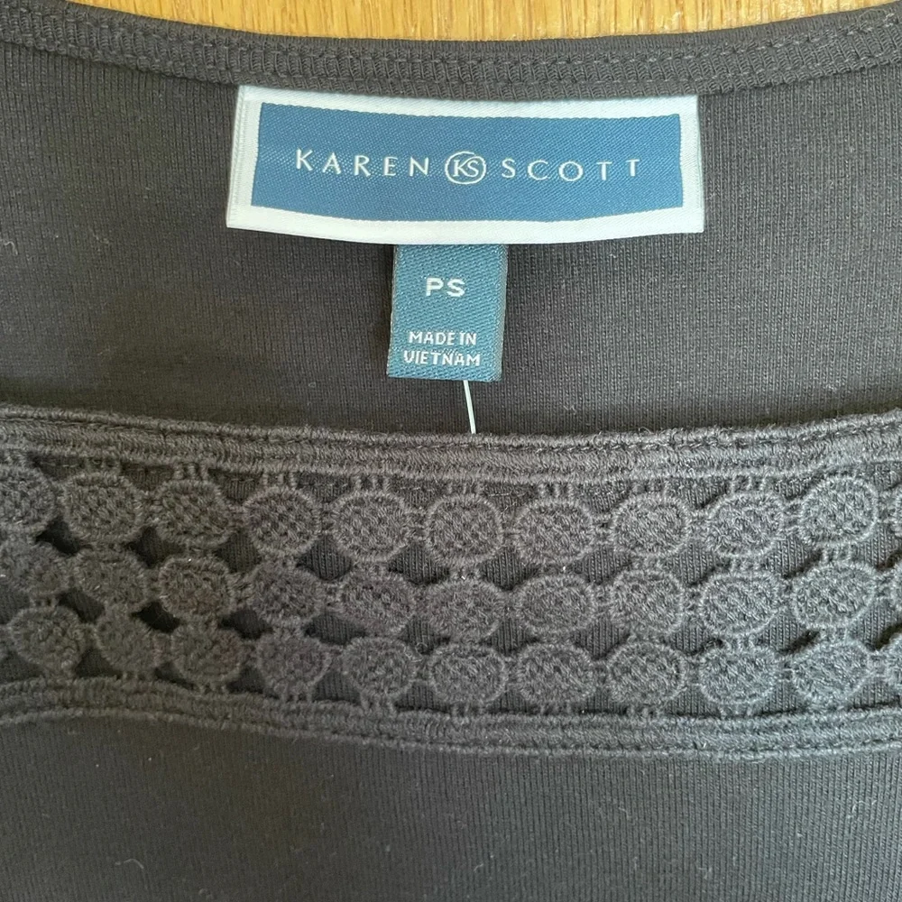 Karen Scott black shirt Petite Small - Picture 2 of 4